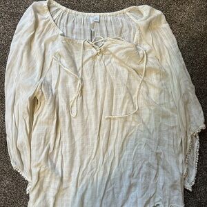 Lauren Conrad Cream Peasant Blouse